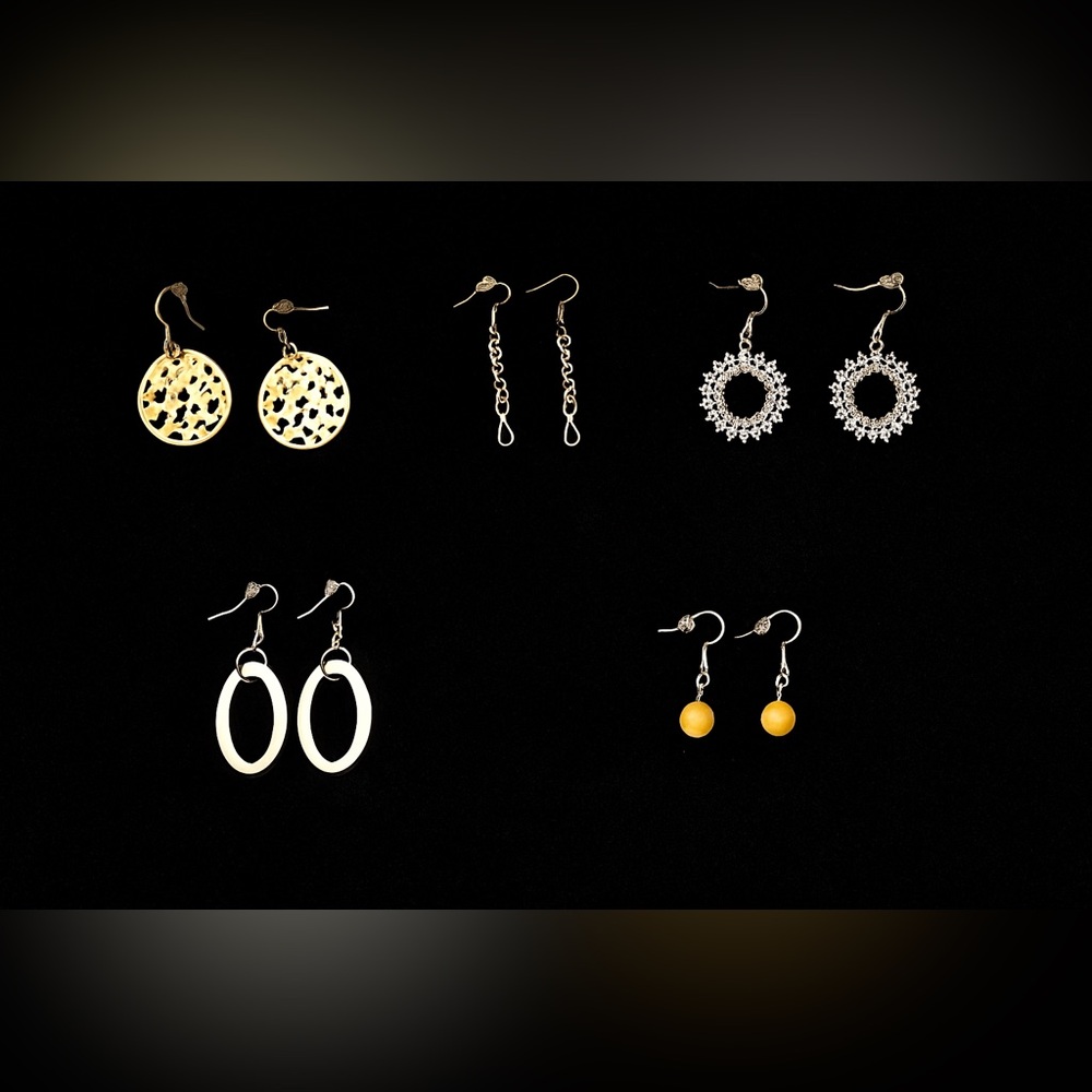 Elegant Gold and Silver Earrings Set